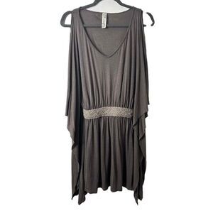 Free People Tunic Womens Size Small Cocoa Kimono Sleeve Cinched Waist